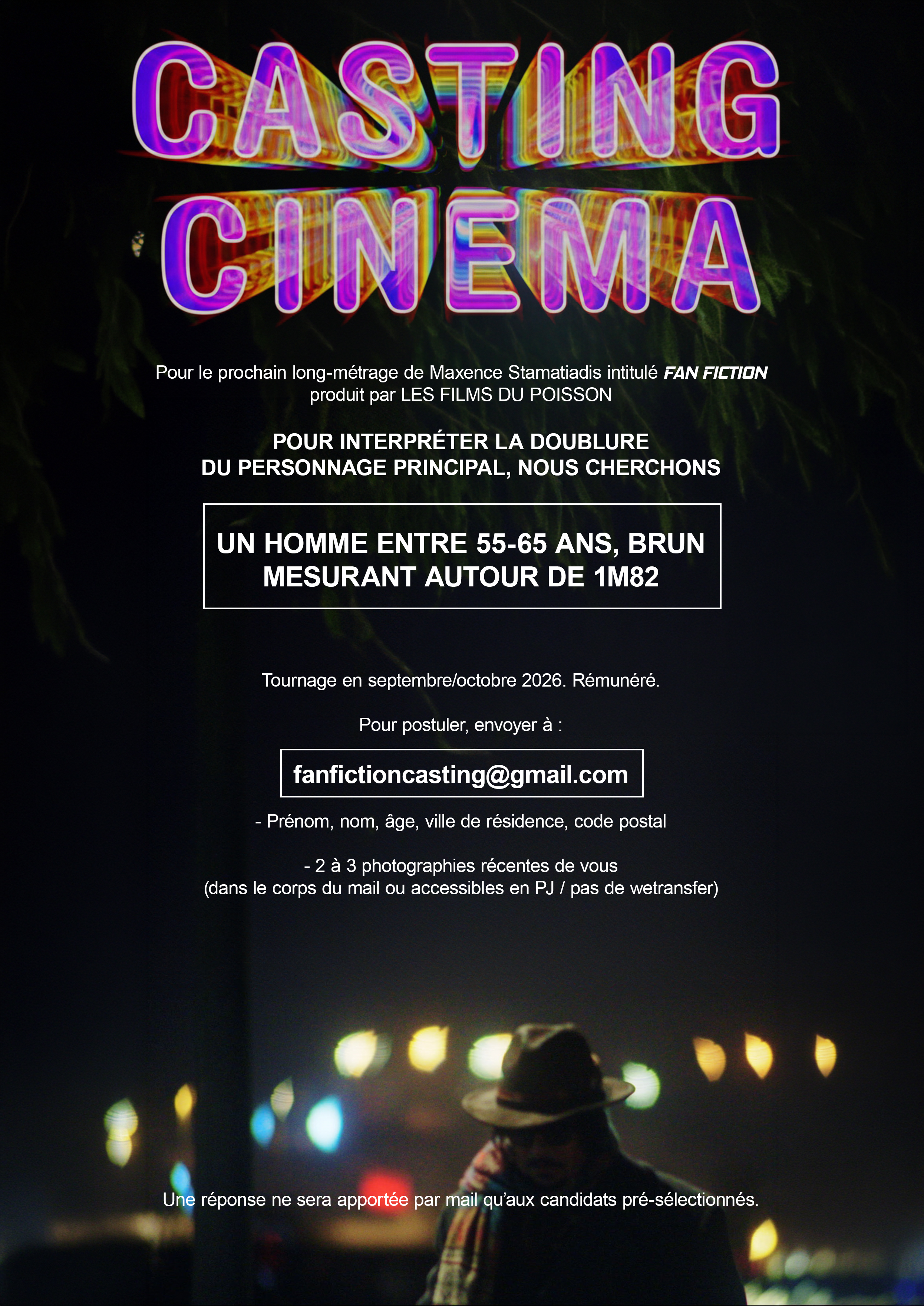 CASTING Doublure Homme - Long-métrage FAN FICTION