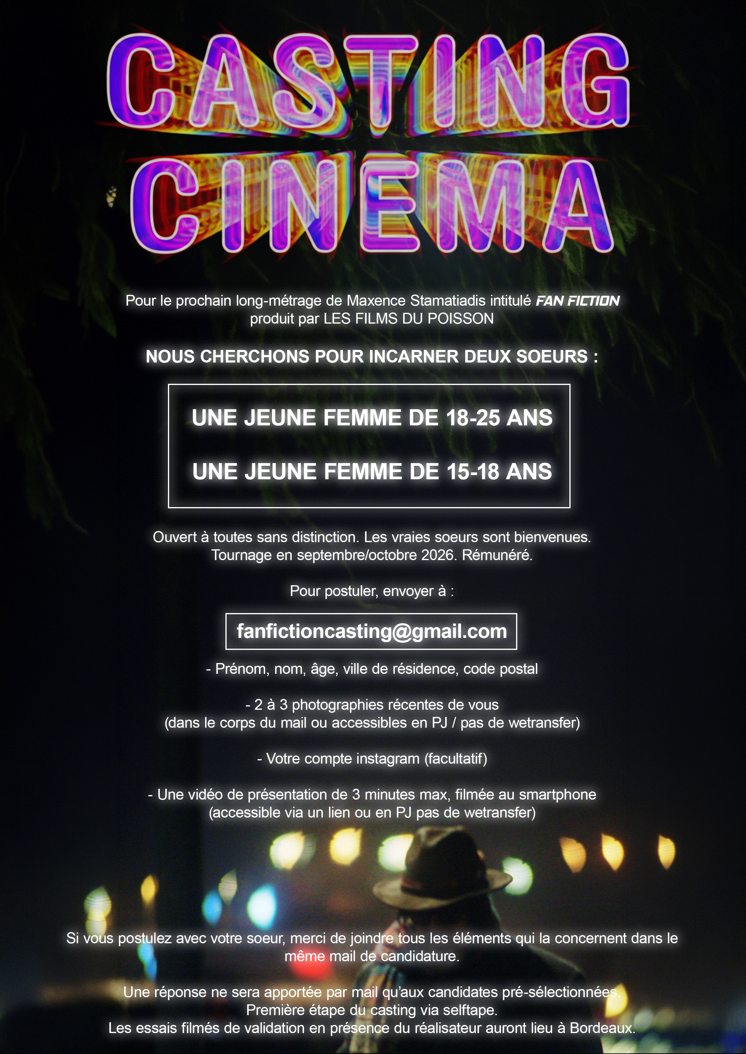 CASTING RÔLES JEUNES FEMMES - Long-métrage Fan Fiction de Maxence Stamatiadis
