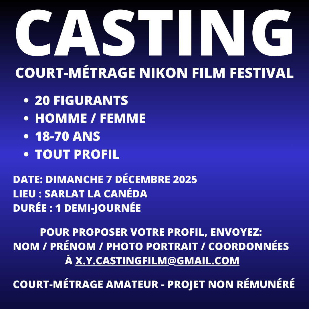 CASTING FIGURATION BÉNÉVOLE - court-métrage Nikon film Festival